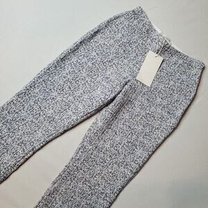 Zara Women's Size S NWT Cropped Fit Textured Pants Flare Leg Blue Black